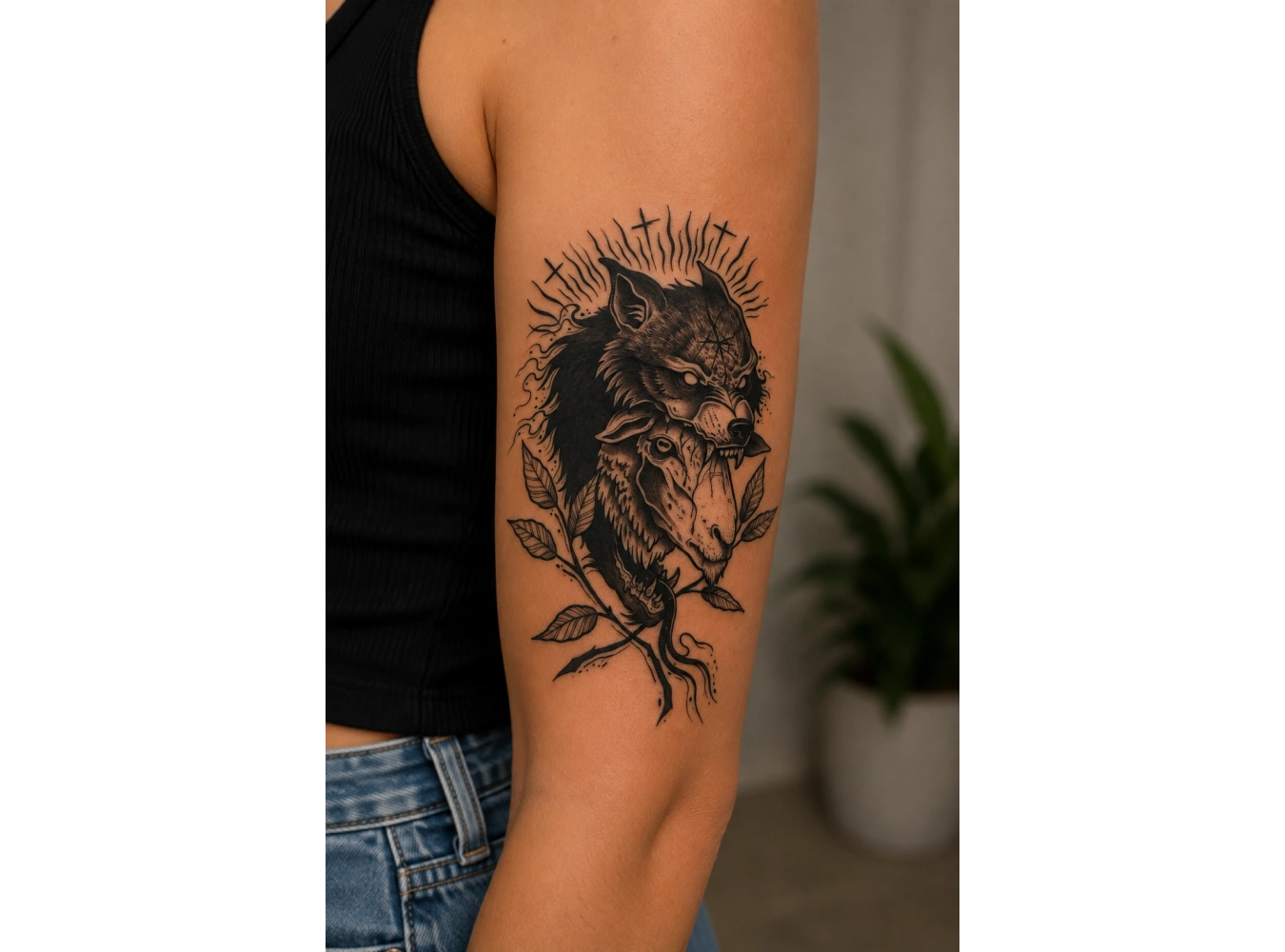 Kurt Ve Kuzu Geçici Dövme Tattoo