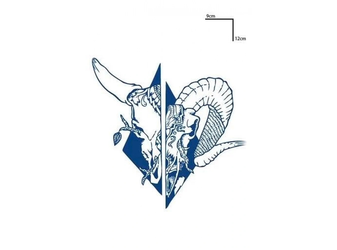 Kuru Kafa Figürlü 12 Saat Sonra Kararan Geçici Dövme Tattoo