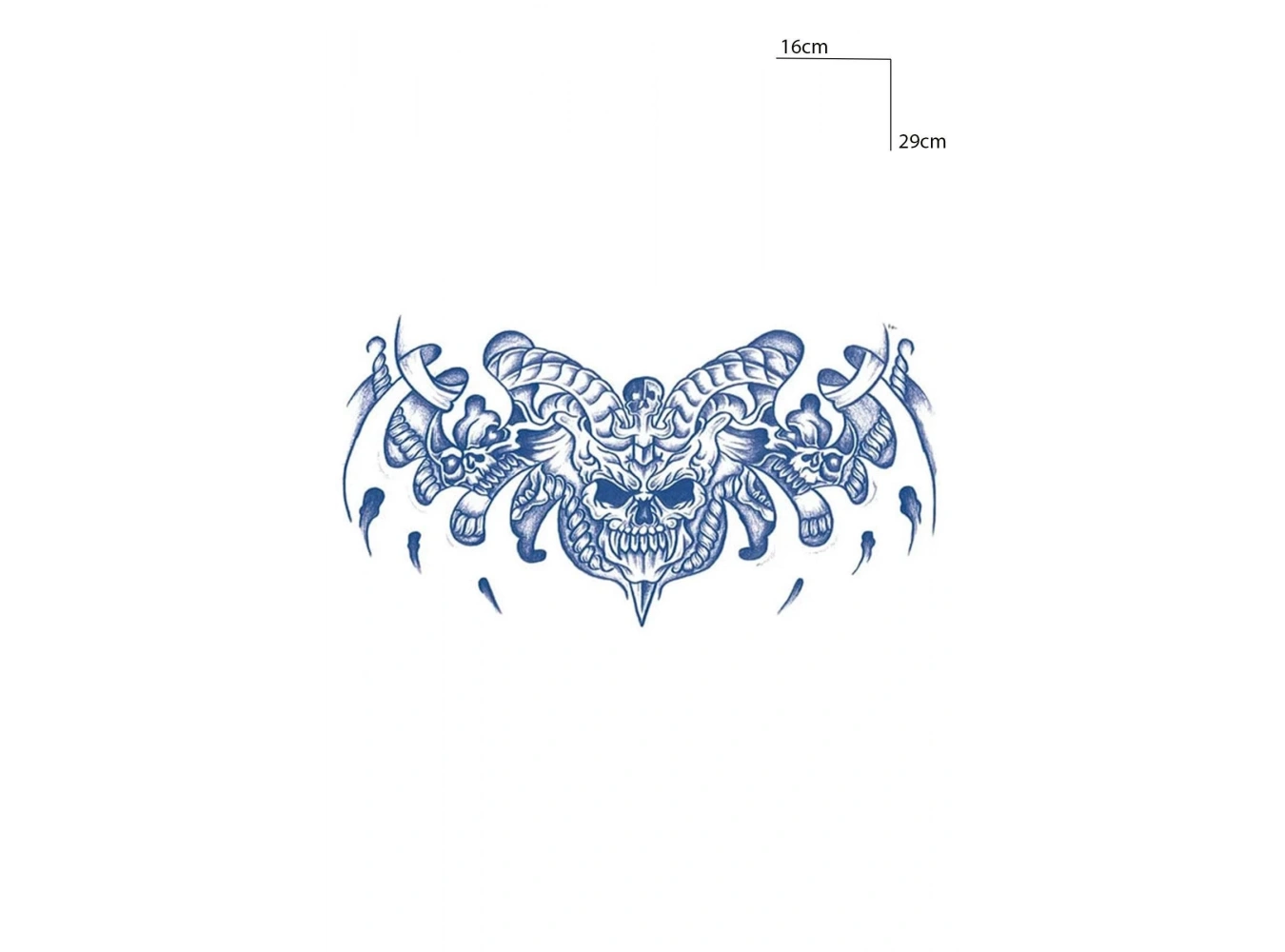 Kurukafa Figürlü 12 Saat Sonra Kararan Geçici Dövme Tattoo