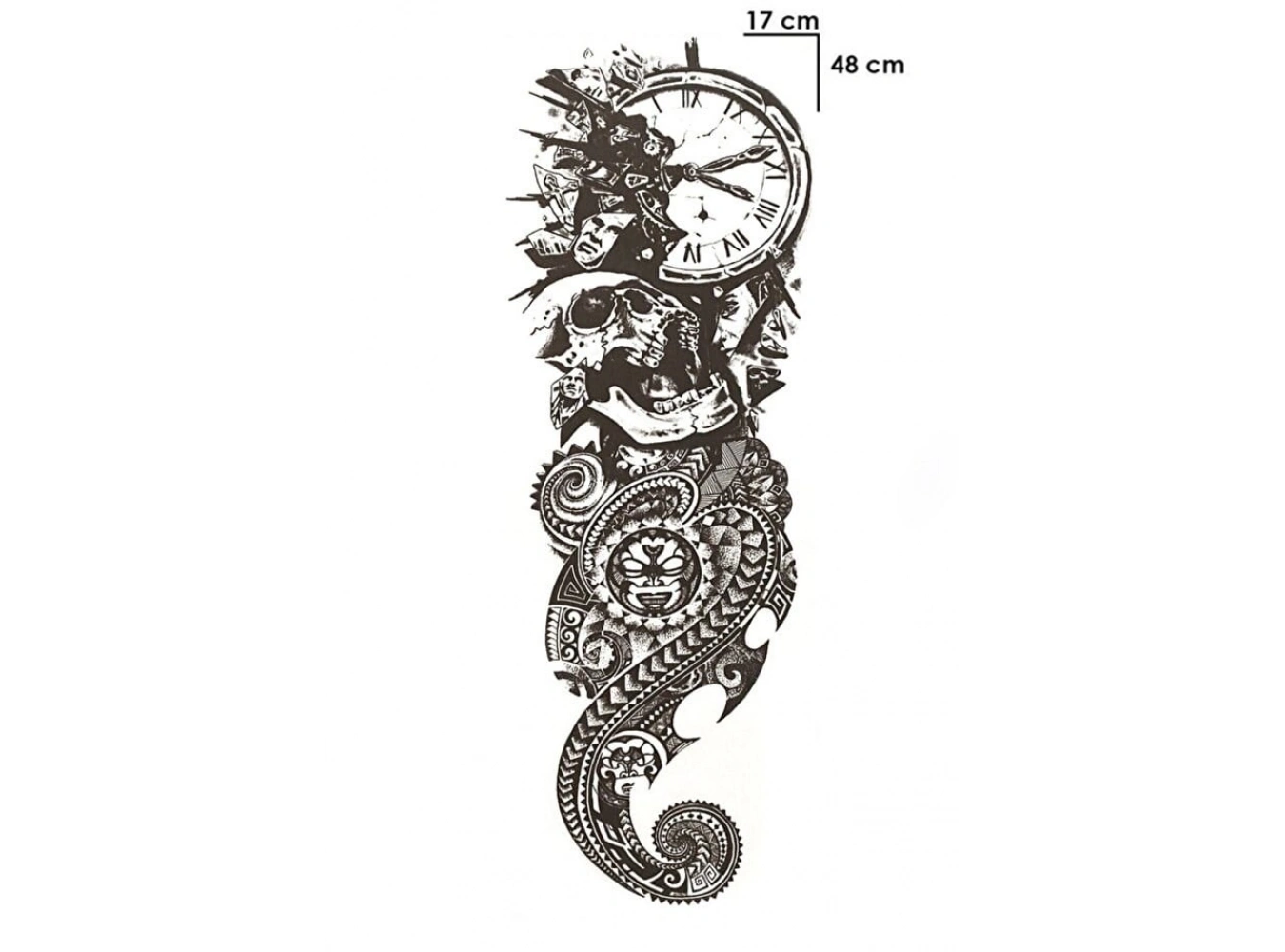 Kurukafa Kol Dövme Geçici Tattoo