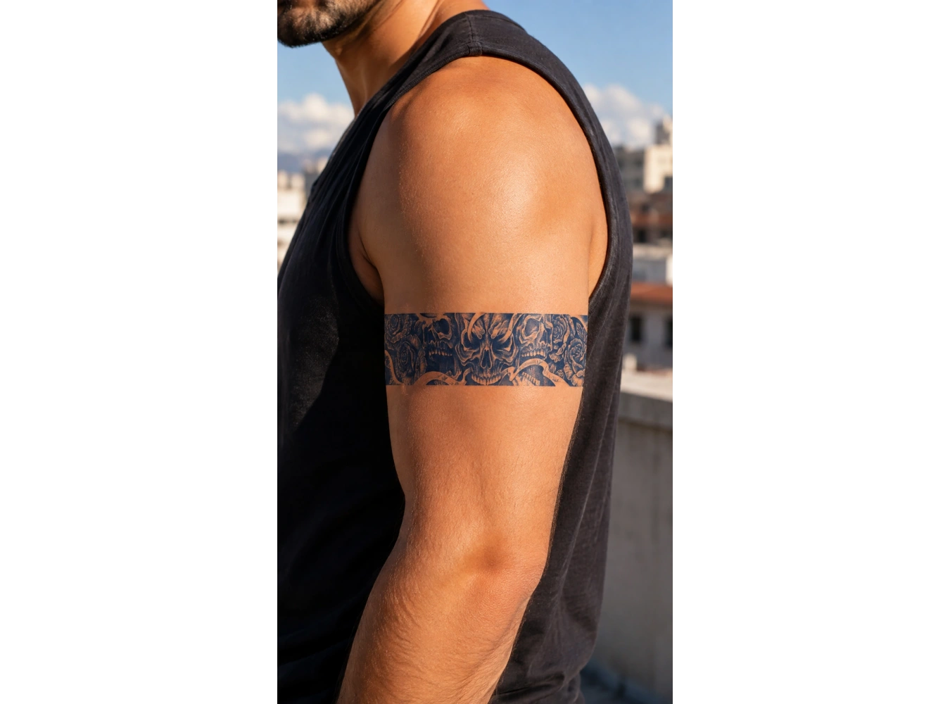 Kurukafa Şerit Sonradan Kararan Yarı Kalıcı Geçici Dövme Tattoo