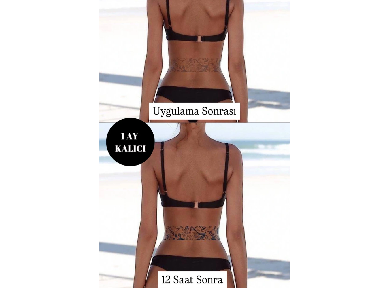 Kuş Figürlü 12 Saat Sonra Kararan Geçici Dövme Tattoo