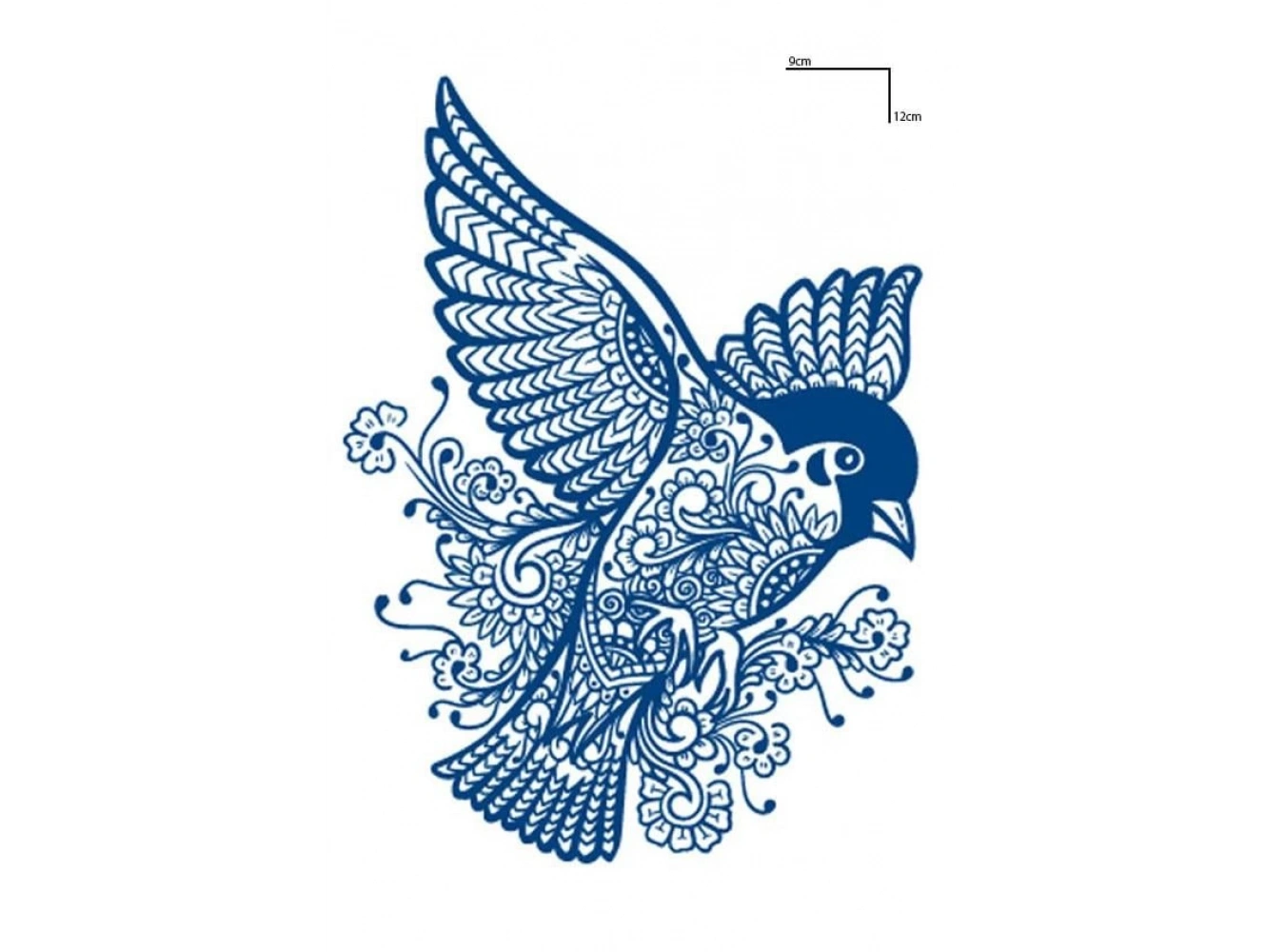 Kuş Figürlü 12 Saat Sonra Kararan Geçici Dövme Tattoo