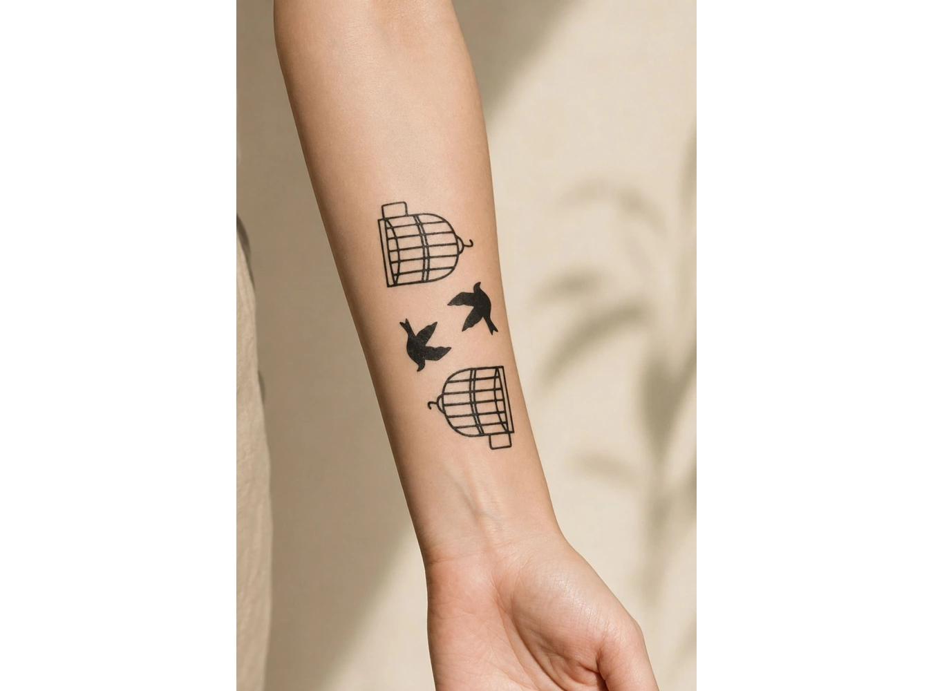Kuş Kafes Mini Geçici Dövme Tattoo