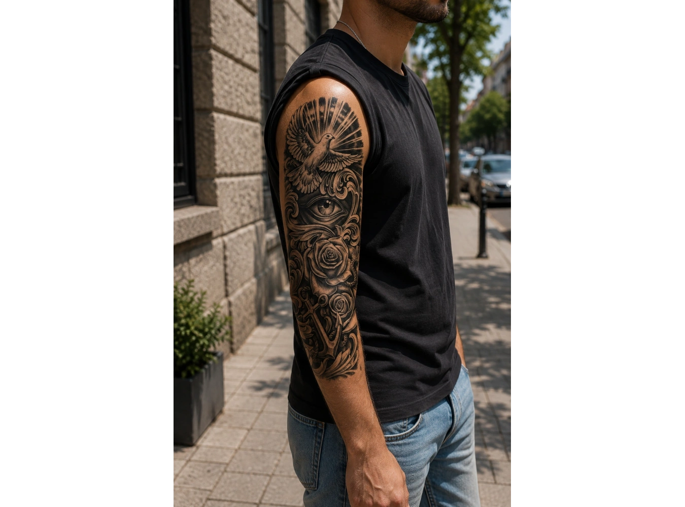 Kuş Ve Göz Geçici Dövme Tattoo