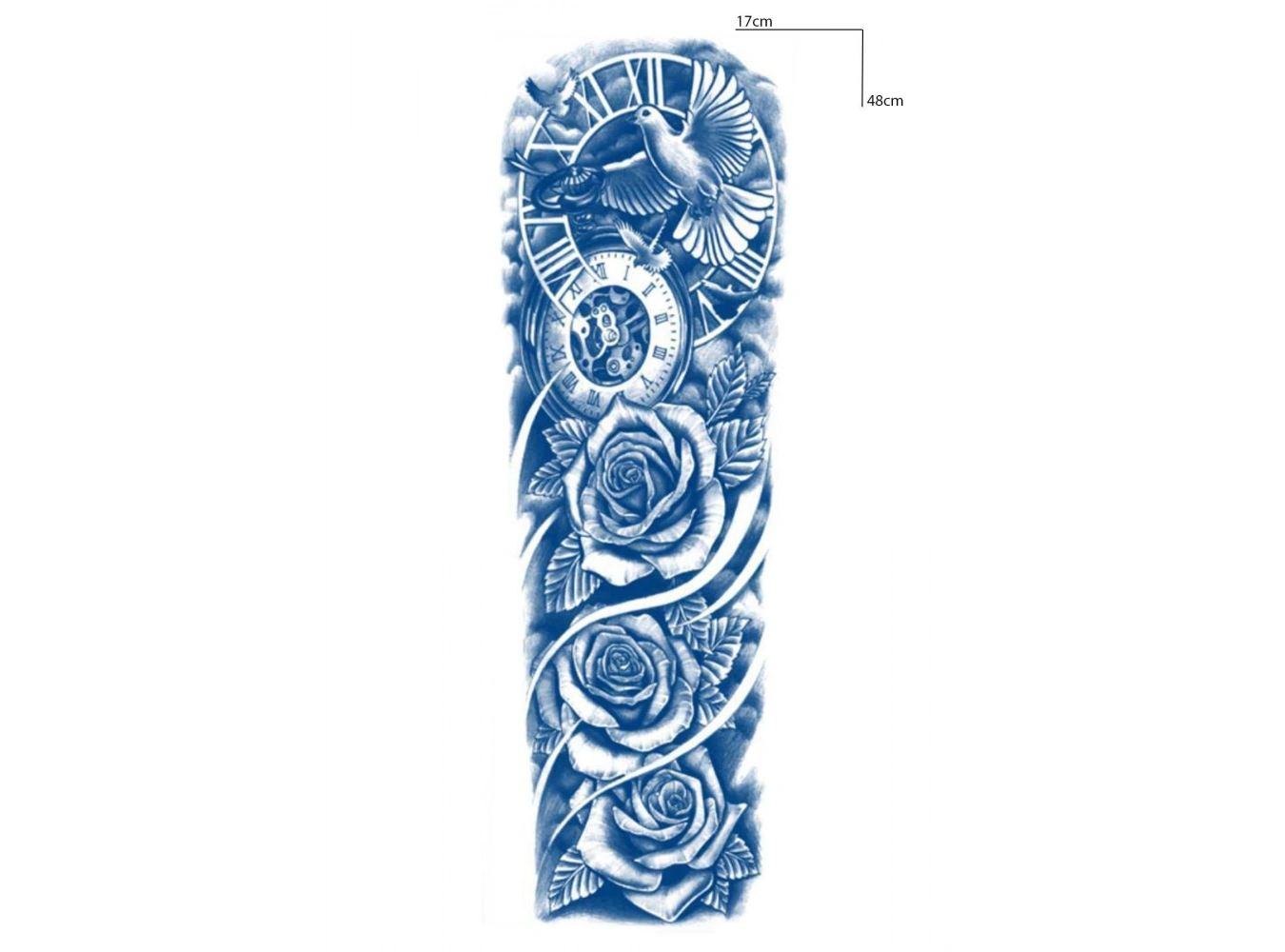 Kuş Ve Gül Figürlü 12 Saat Sonra Kararan Geçici Kol Dövme Tattoo