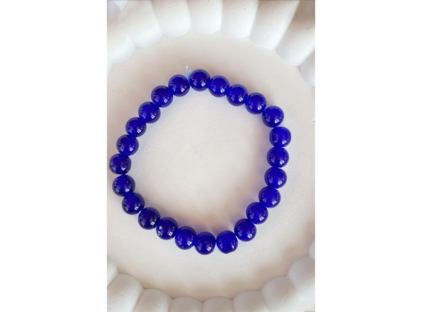 Lacivert Renk Boncuk detaylı Erkek Bileklik