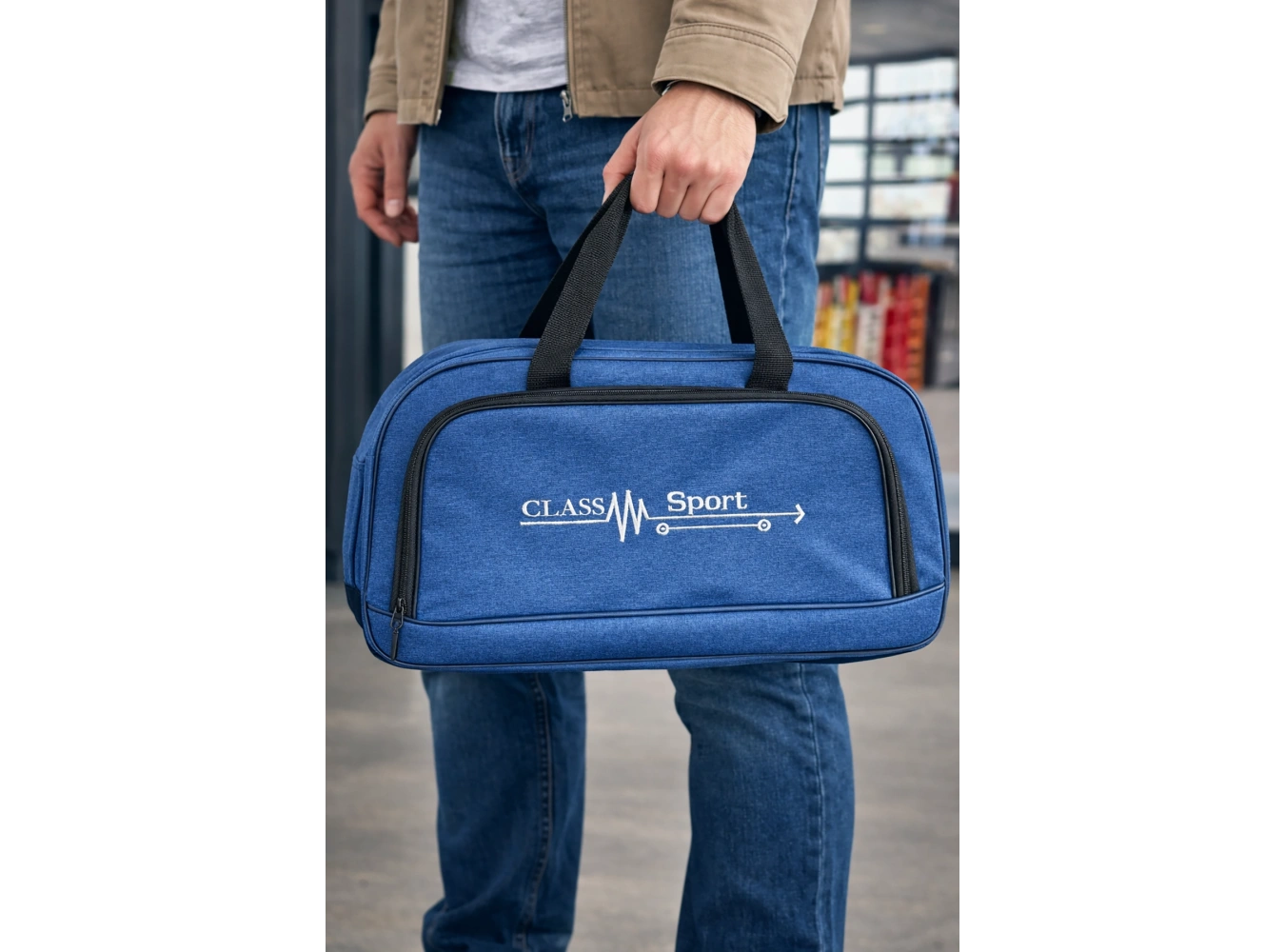 Lacivert Renk Büyük Boy El Çantası/ Seyahat Çantası