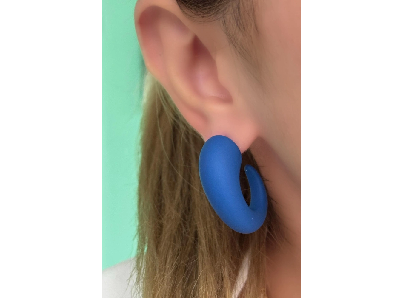 Lacivert Renk Halka Küpe (Çift)