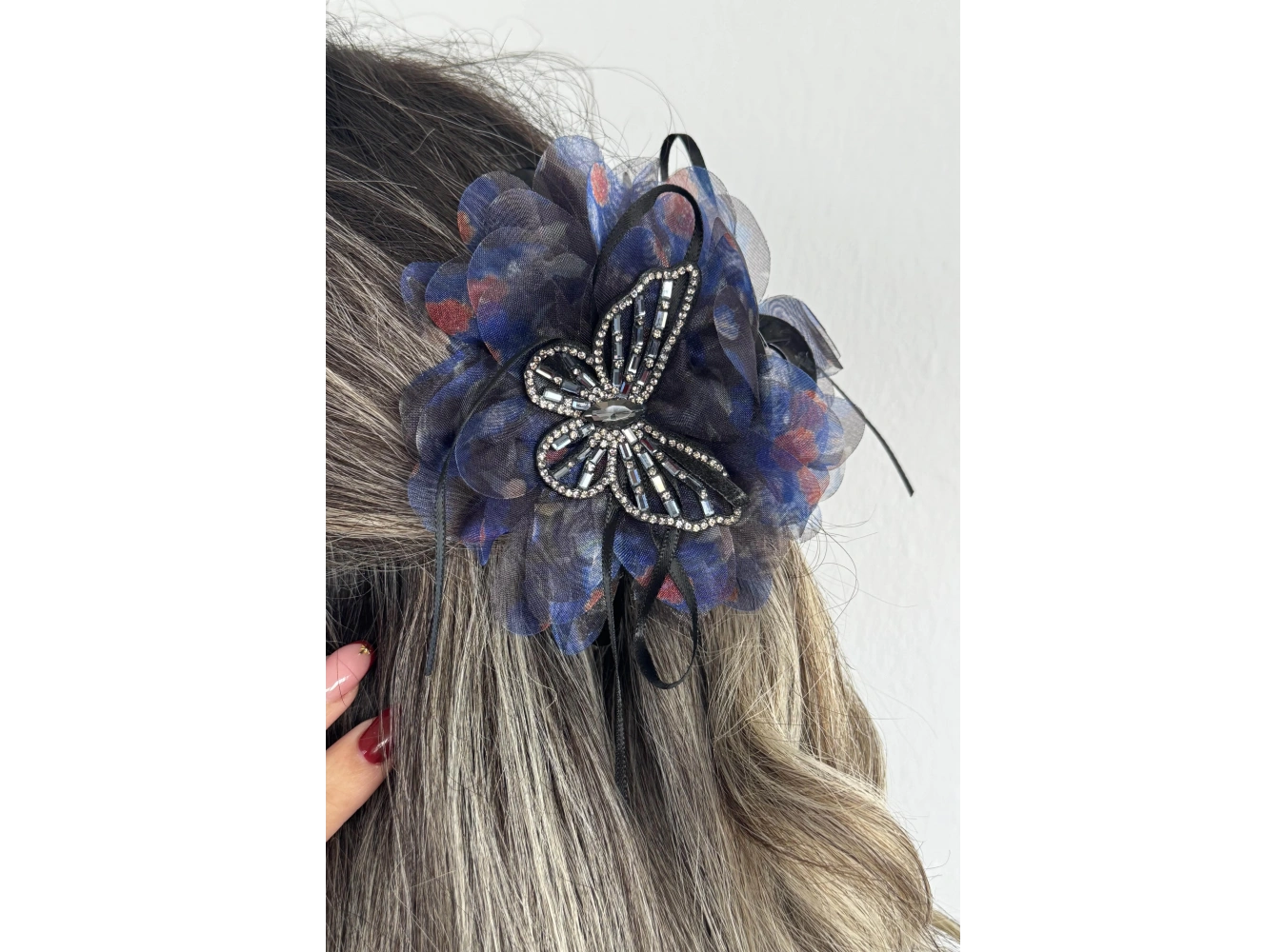 Lacivert Renk Kelebek Figürlü Mandal Toka