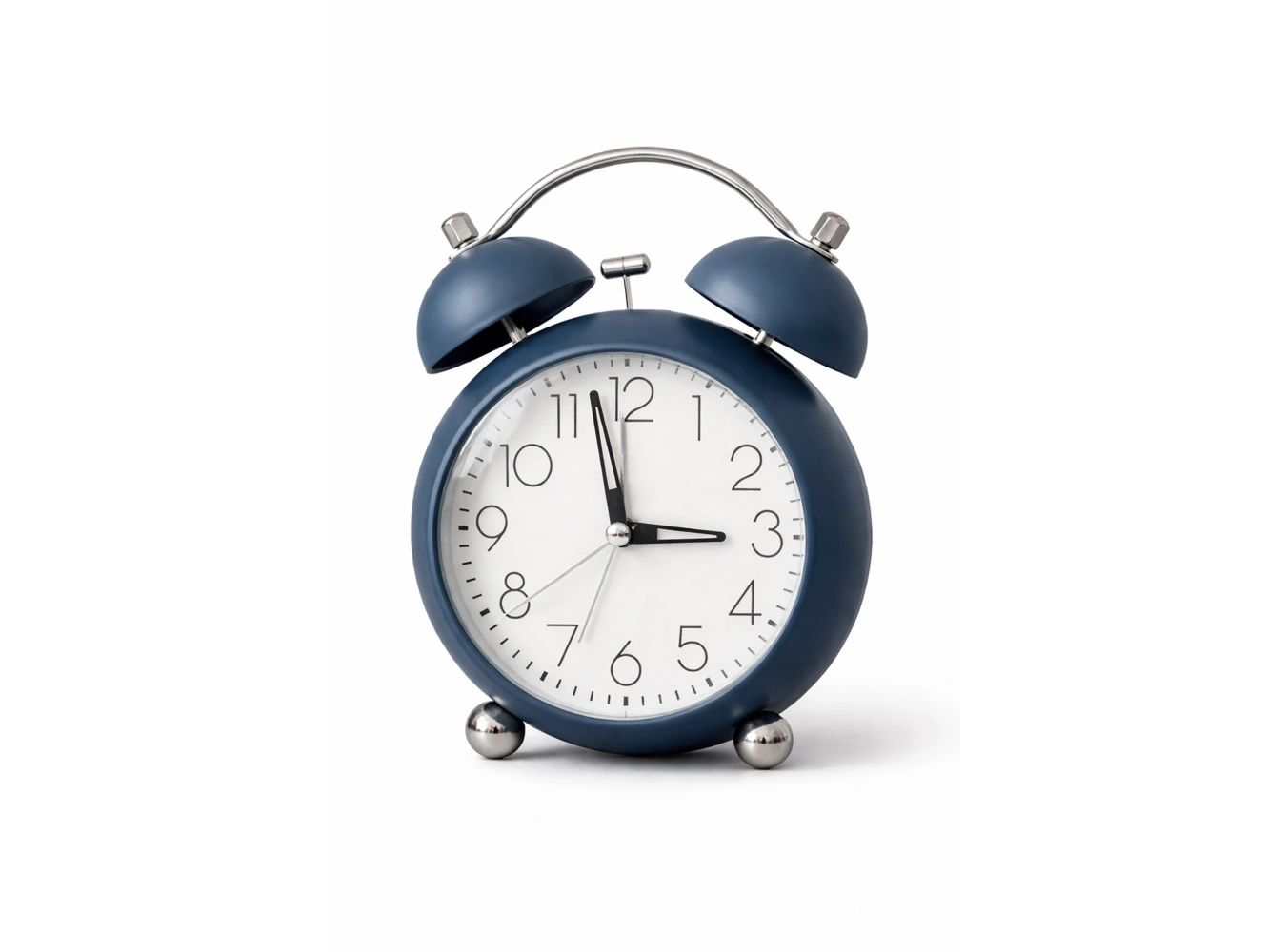 Lacivert Renk Mini Dekoratif Işıklı Alarmlı Yuvarlak Masa Saati