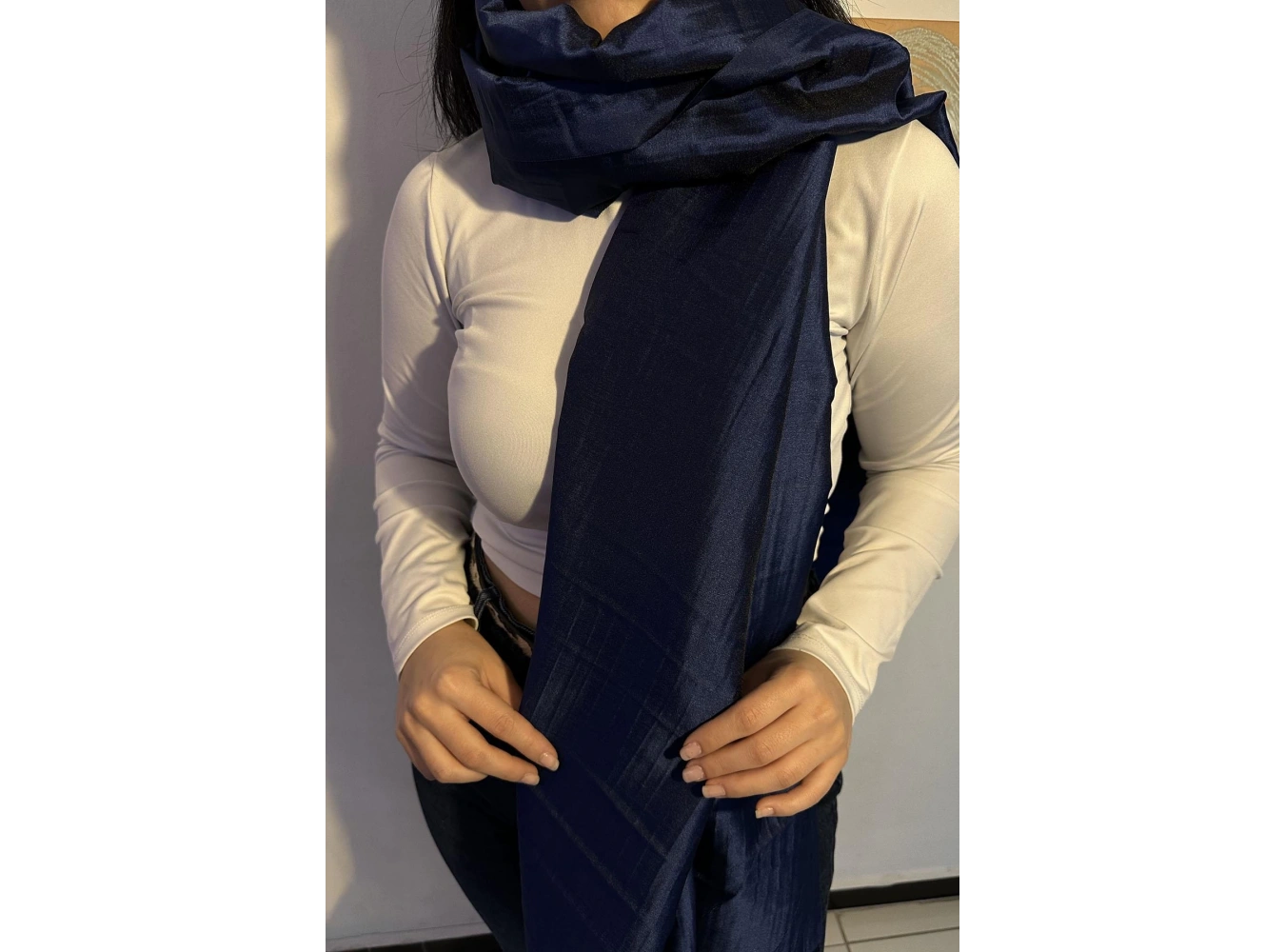 Lacivert Renk Tafta Şal