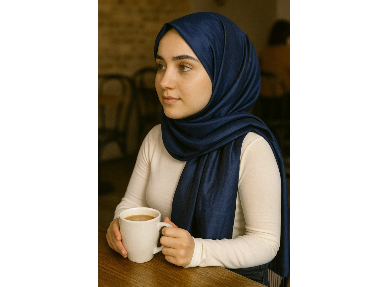 Lacivert Renk Tafta Şal