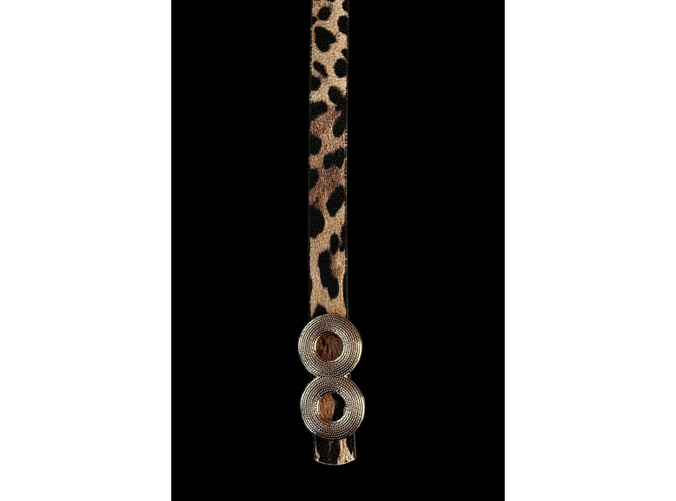 Leopar Desenli Kadın Deri Kemer