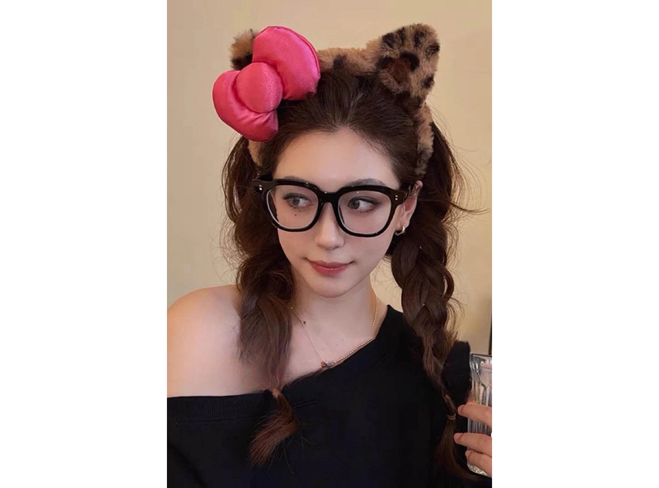 Leopar Desenli Kurdele Figürlü Peluş Taç