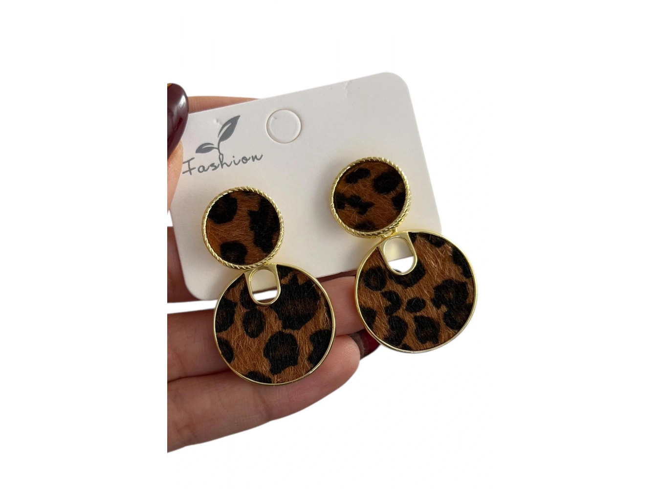 Leopar Figürlü Sallantılı Küpe (Çift)