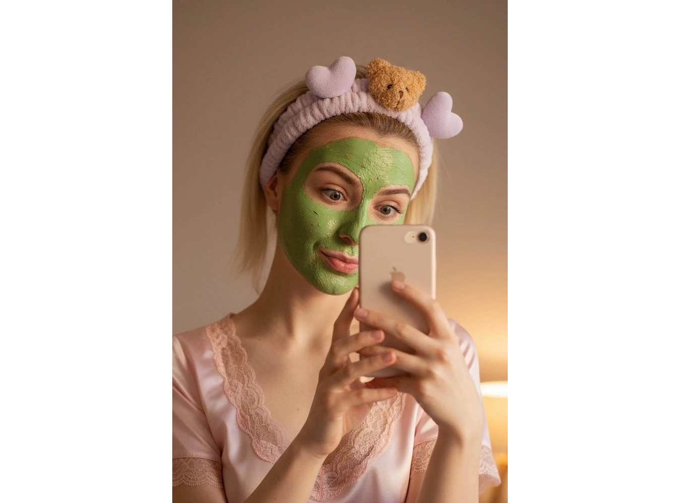 Lila Renk Ayıcık Figürlü Peluş Saç Bandı