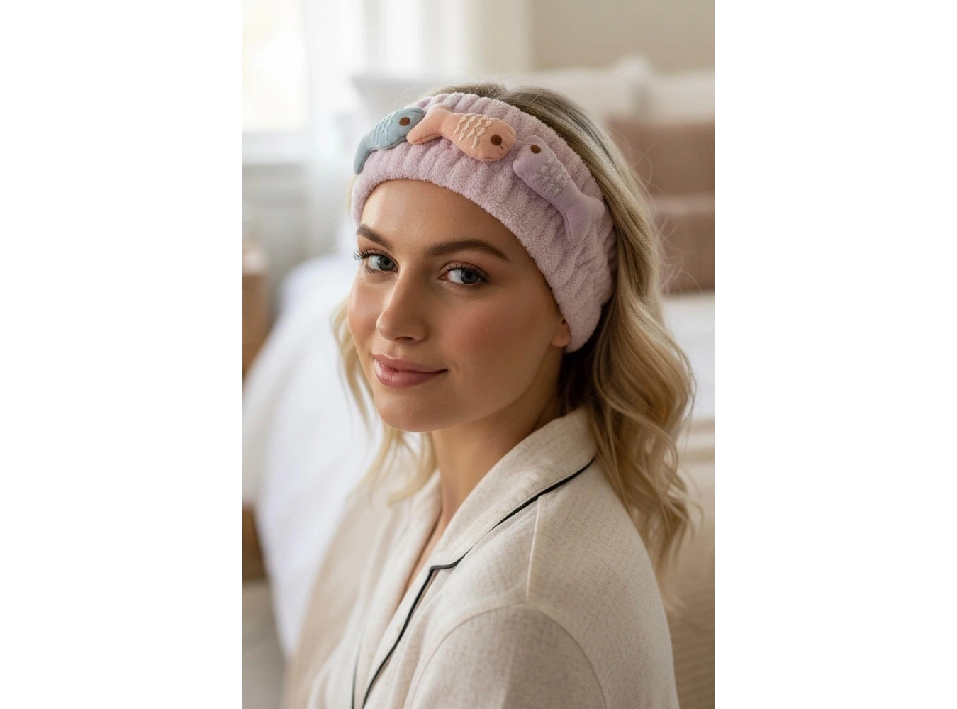 Lila Renk Balık Figürlü Peluş Saç Bandı