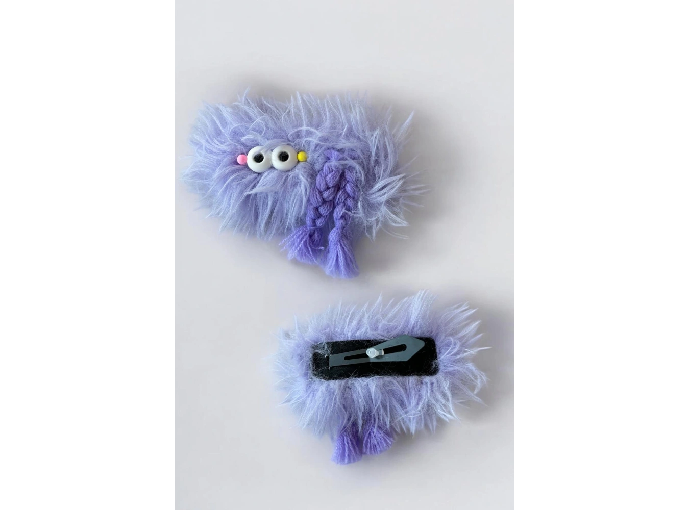 Lila Renk Canavar Figürlü Charm Takılabilir Saç Fırçası/Tarak