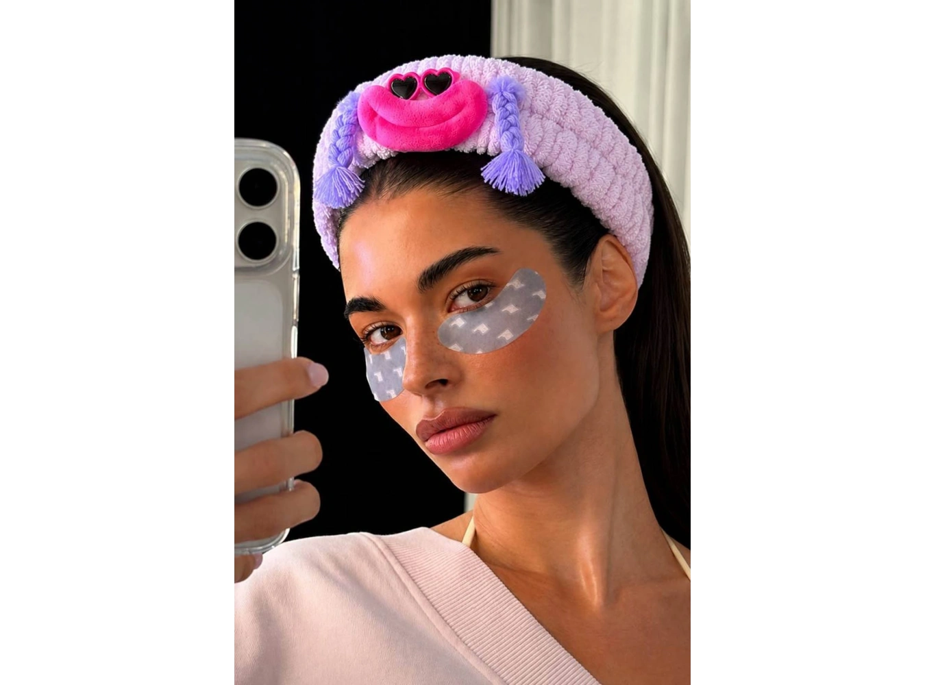 Lila  Renk Canavar Figürlü Peluş Saç Bandı