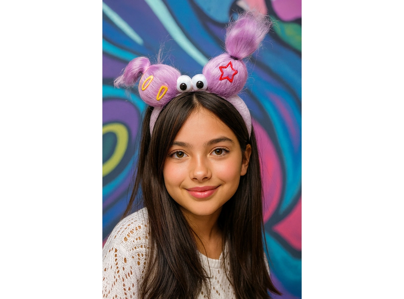 Lila Renk Canavar Figürlü Peluş Taç