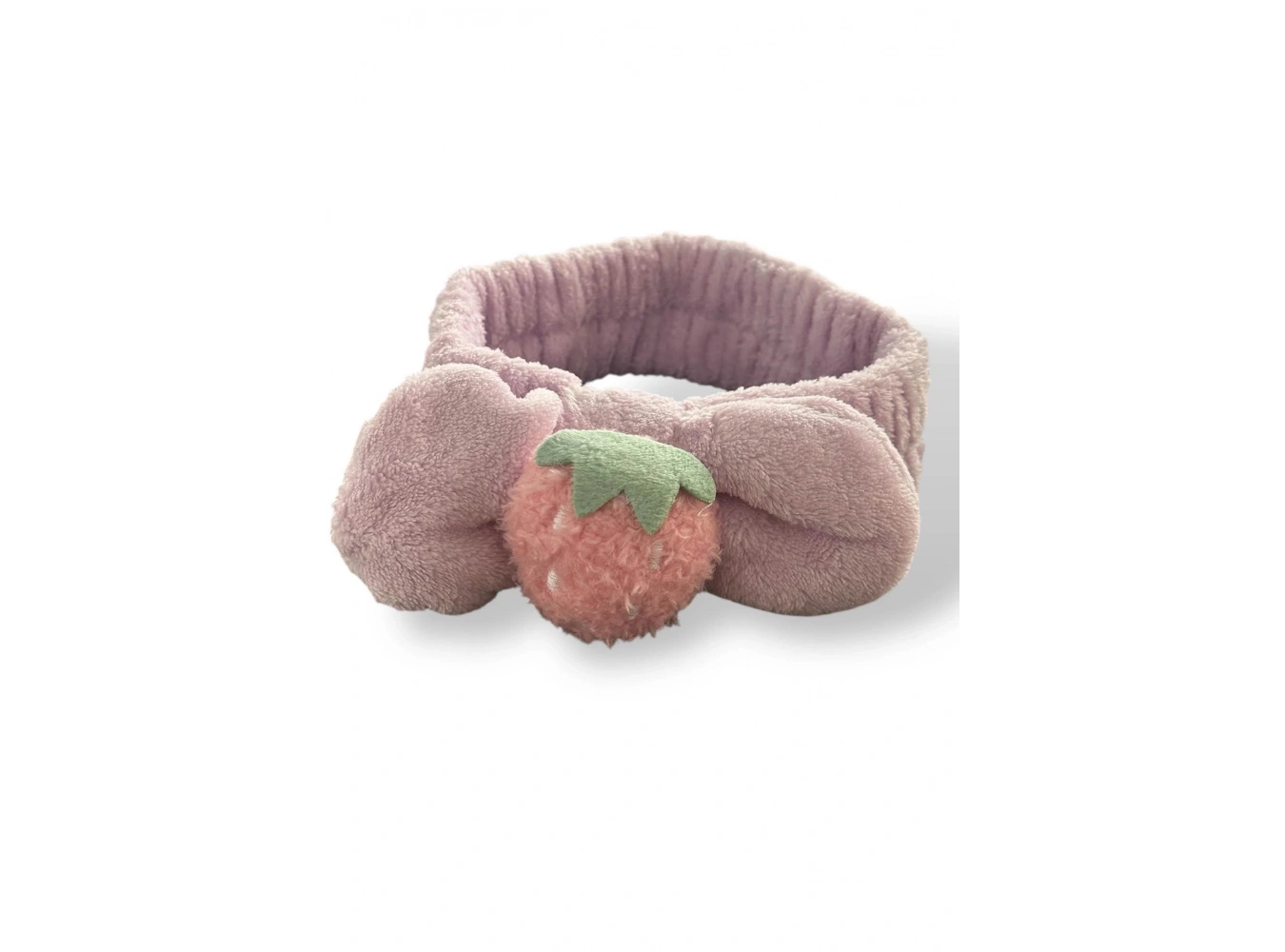 Lila Renk Çilek Figürlü Peluş Saç Bandı