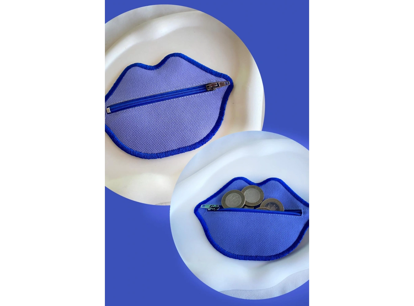 Lila Renk Dudak Detaylı Kadın Cüzdan