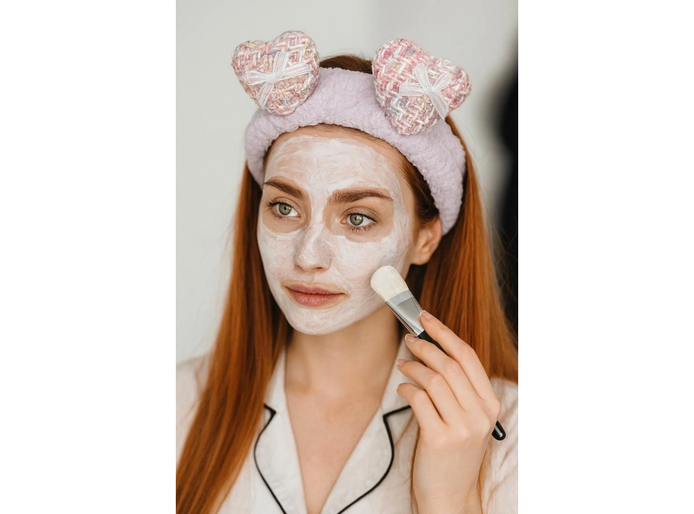 Lila Renk Kalp Figürlü Peluş Saç Bandı