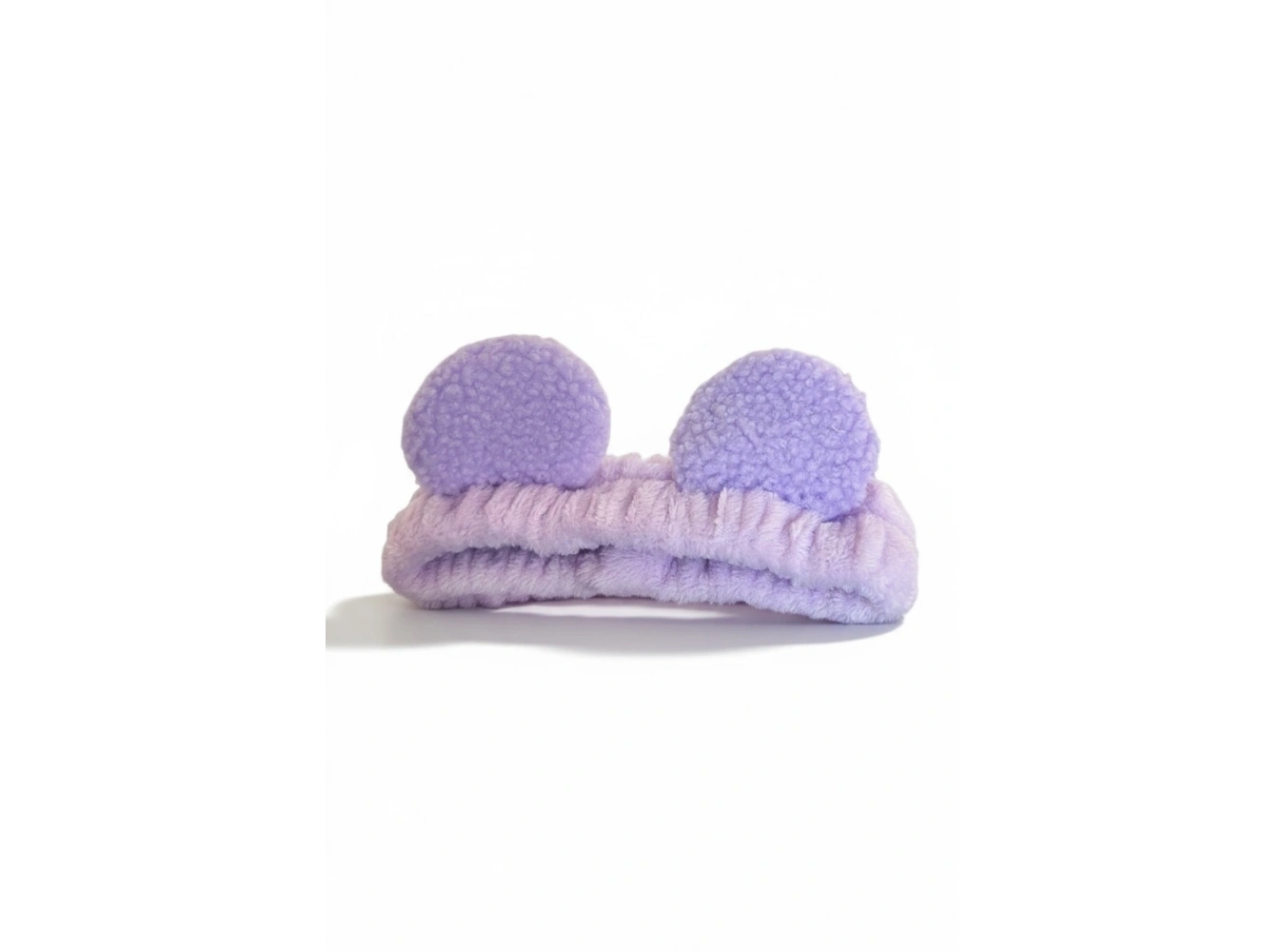 Lila Renk Kulak Detaylı Peluş Saç Bandı