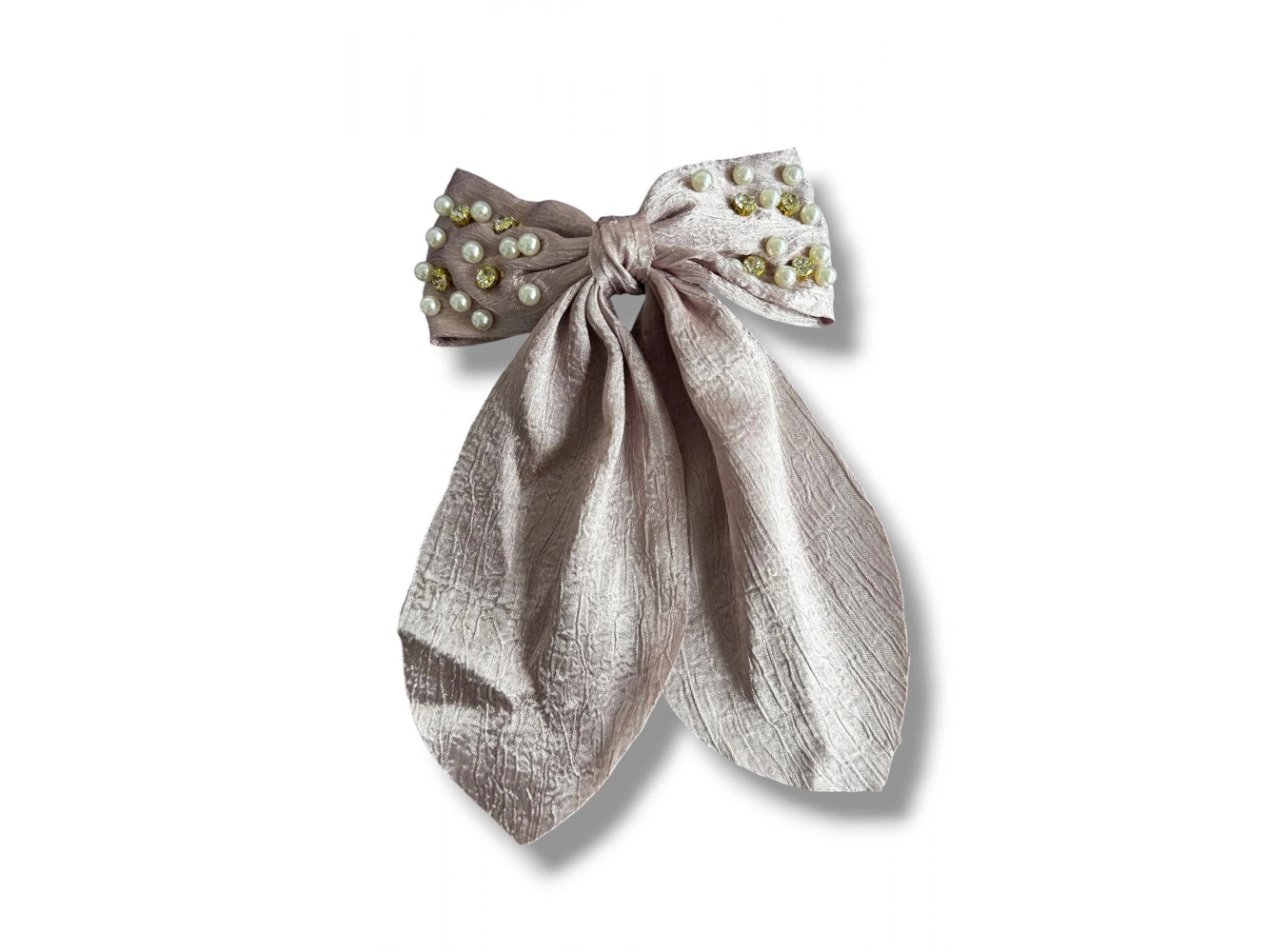 Lila Renk Kurdele Figürlü İnci Ve Taş Detaylı Otomat Toka