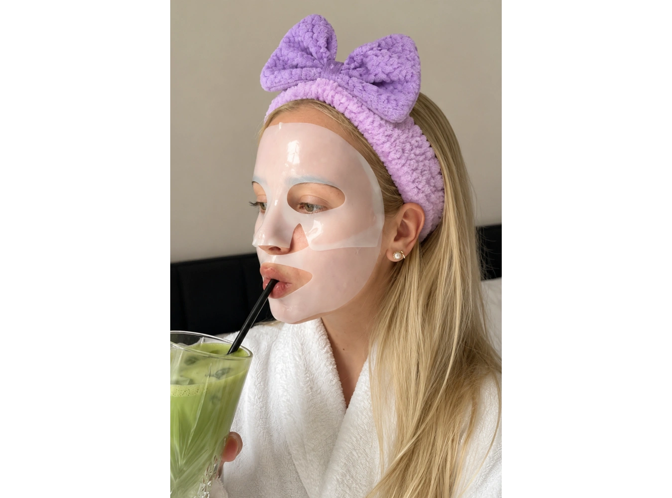 Lila   Renk Kurdele Figürlü Peluş Saç Bandı