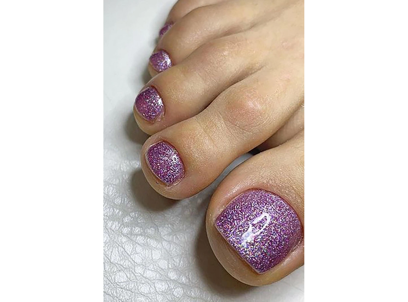 Lila Renk Sim Detaylı 12li Ayak Takma Tırnak Seti