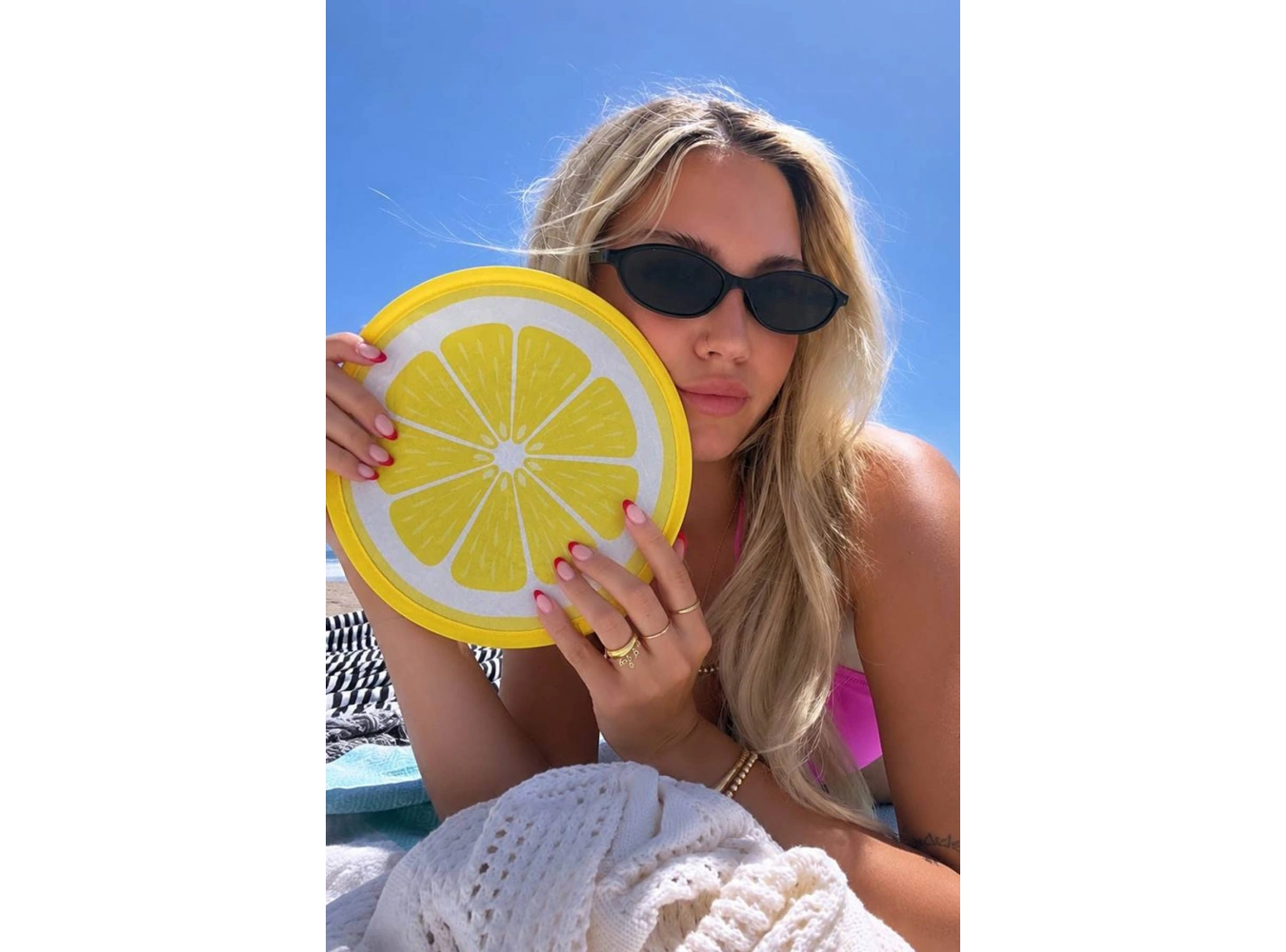 Limon  Desenli Katlanabilir Yelpaze