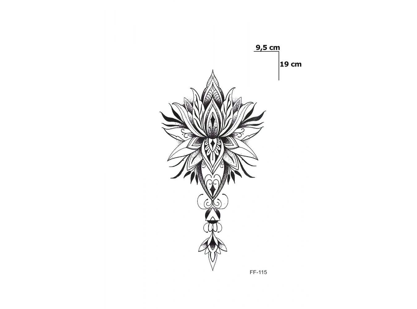 Lotus Çiçek Geçici Dövme Tattoo
