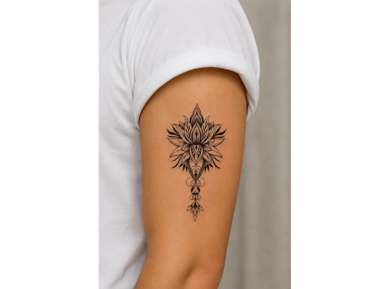 Lotus Çiçek Geçici Dövme Tattoo
