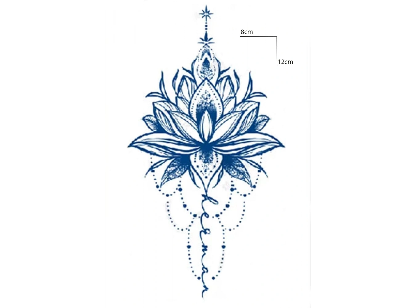 Lotus Figürlü 12 Saat Sonra Kararan Geçici Dövme Tattoo