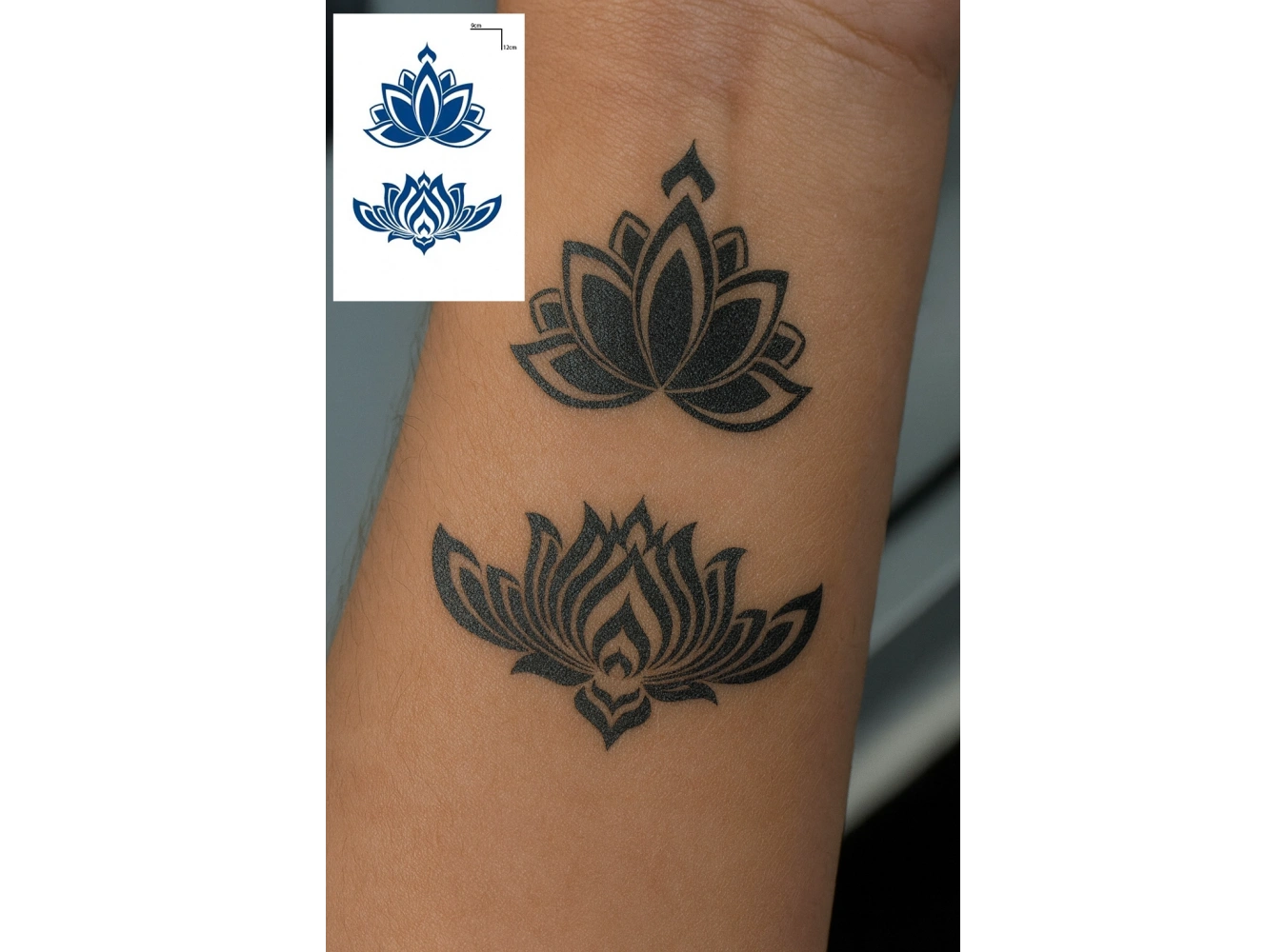 Lotus Figürlü 12 Saat Sonra Kararan Geçici Dövme Tattoo
