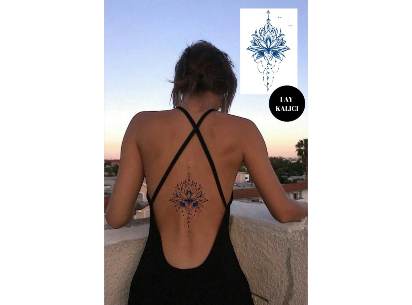 Lotus Figürlü 12 Saat Sonra Kararan Geçici Dövme Tattoo