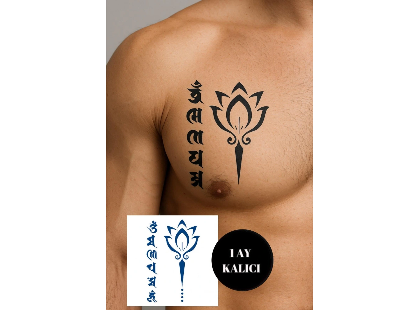 Lotus Figürlü 12 Saat Sonra Kararan Geçici Mini Dövme Tattoo