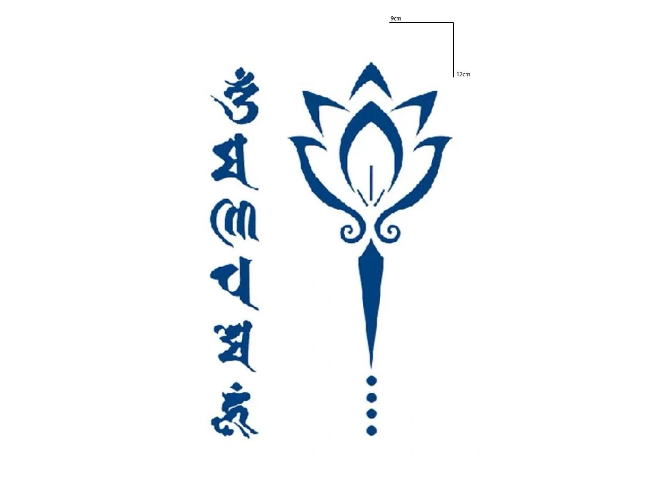 Lotus Figürlü 12 Saat Sonra Kararan Geçici Mini Dövme Tattoo