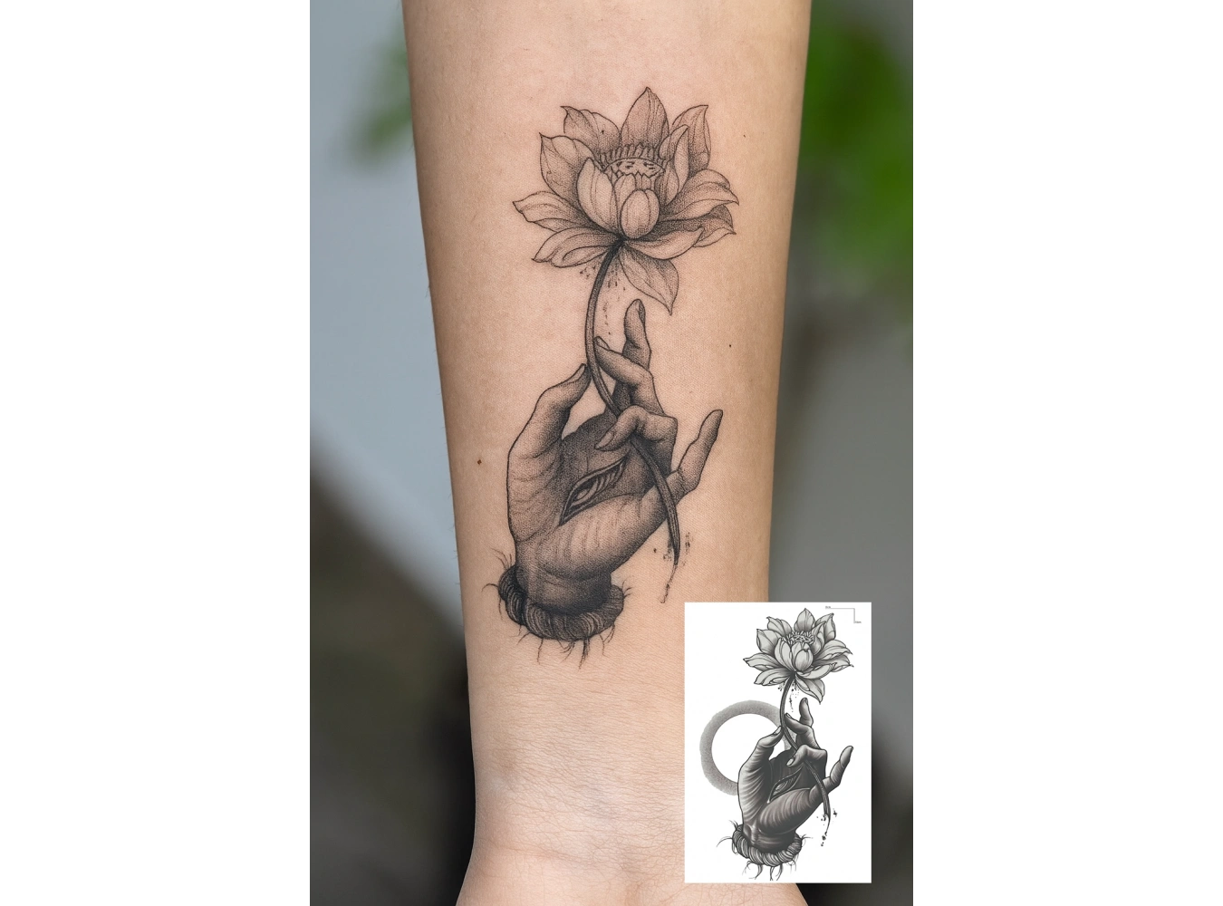 Lotus Figürlü Mini Dövme Tattoo