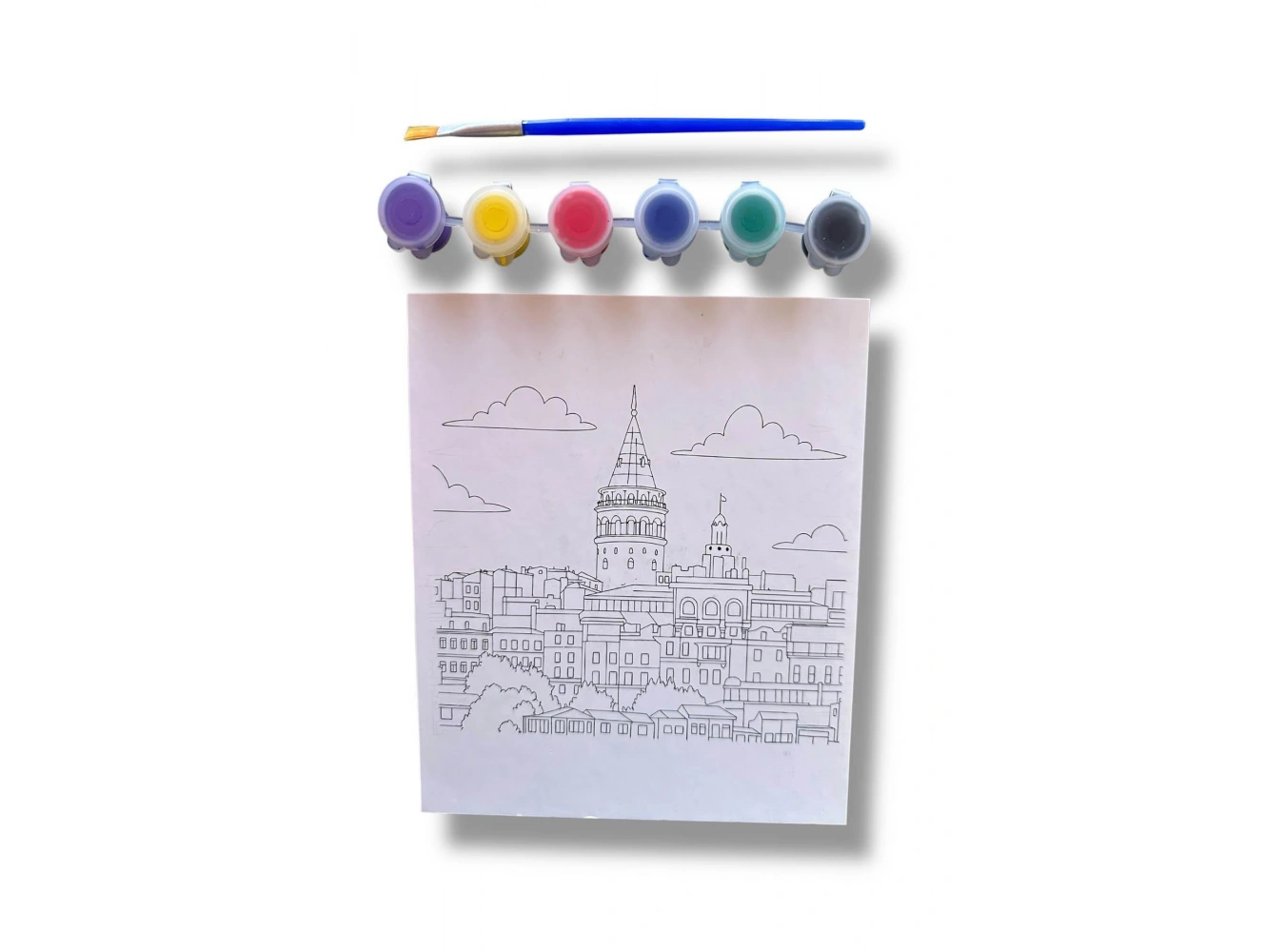 Manzara Desenli Boyama Seti