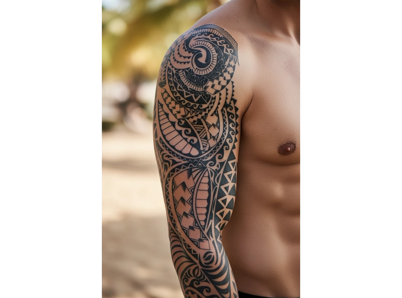 Maori Figürlü 12 Saat Sonra Kararan Geçici Kol Dövme Tattoo