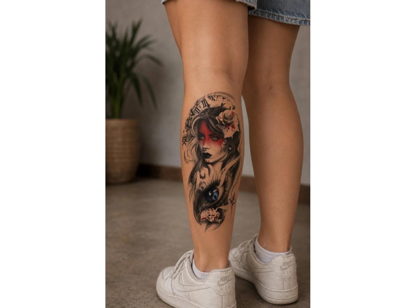 Mavi Gözlü Kız Geçici Dövme Tattoo