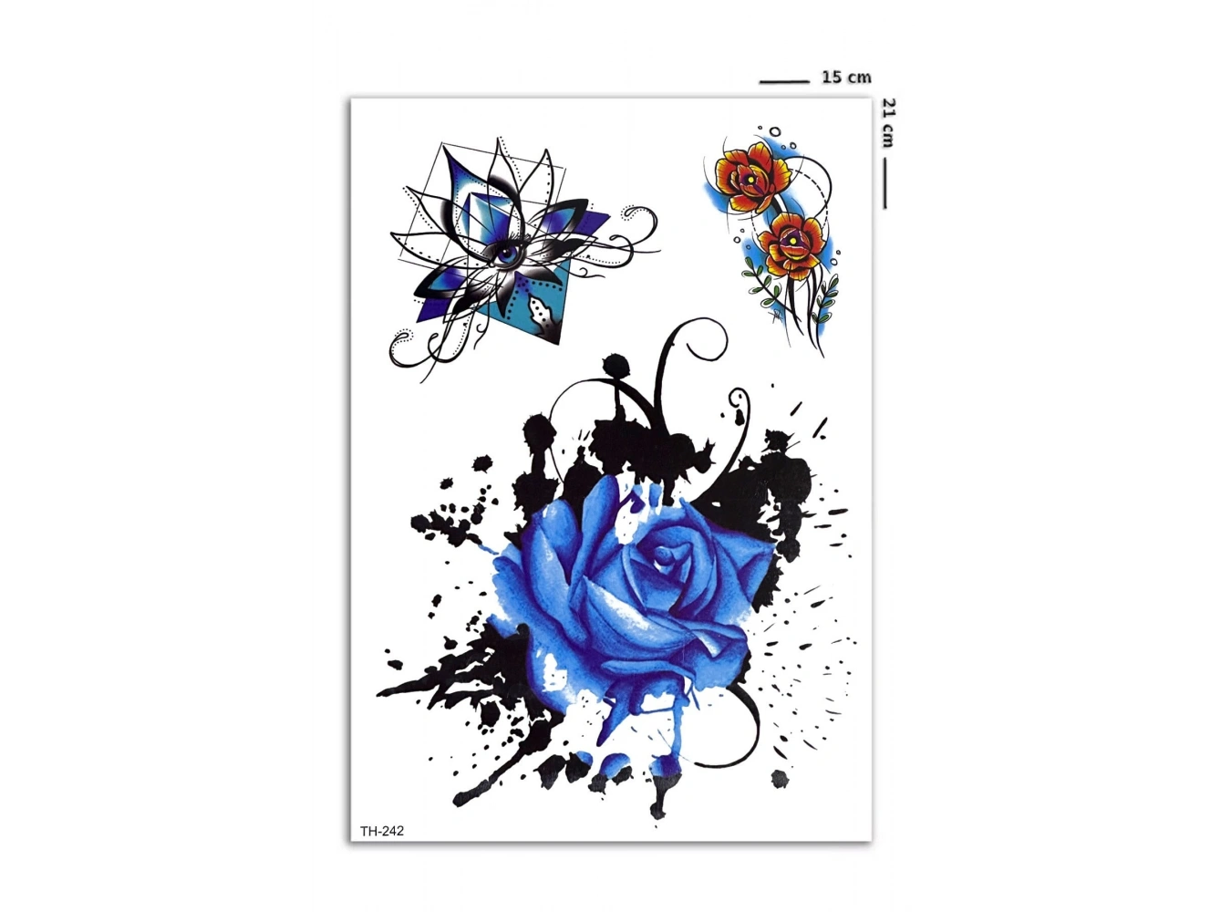 Mavi Gül Geçici Dövme Tattoo