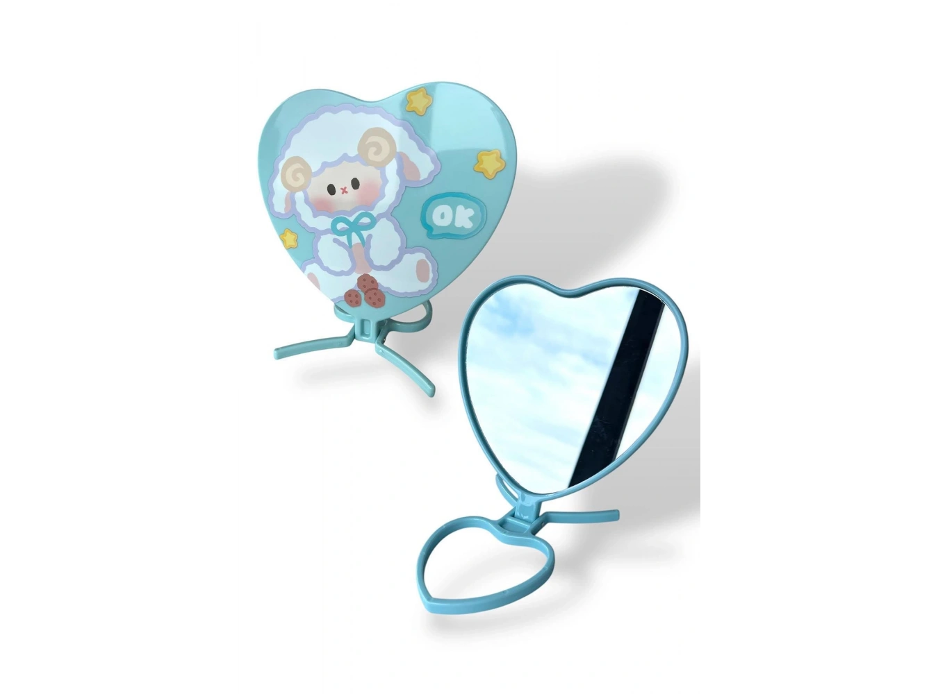 Mavi Kuzu Figürlü Masa Aynası