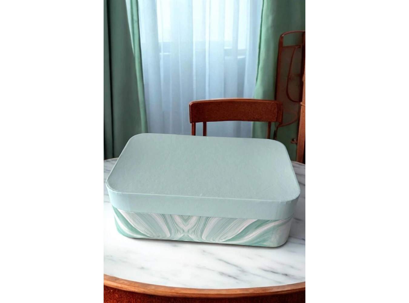 Mavi Renk Ayna Detaylı Takı Organizeri