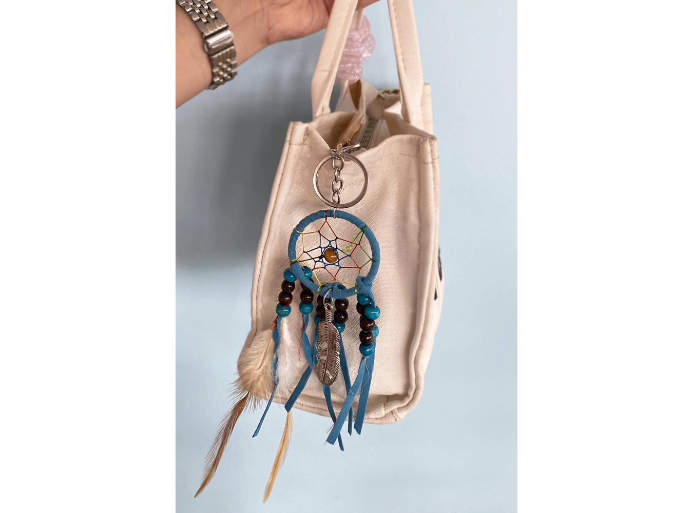 Mavi Renk Boncuklu Rüya Kapanı Detaylı Anahtarlık