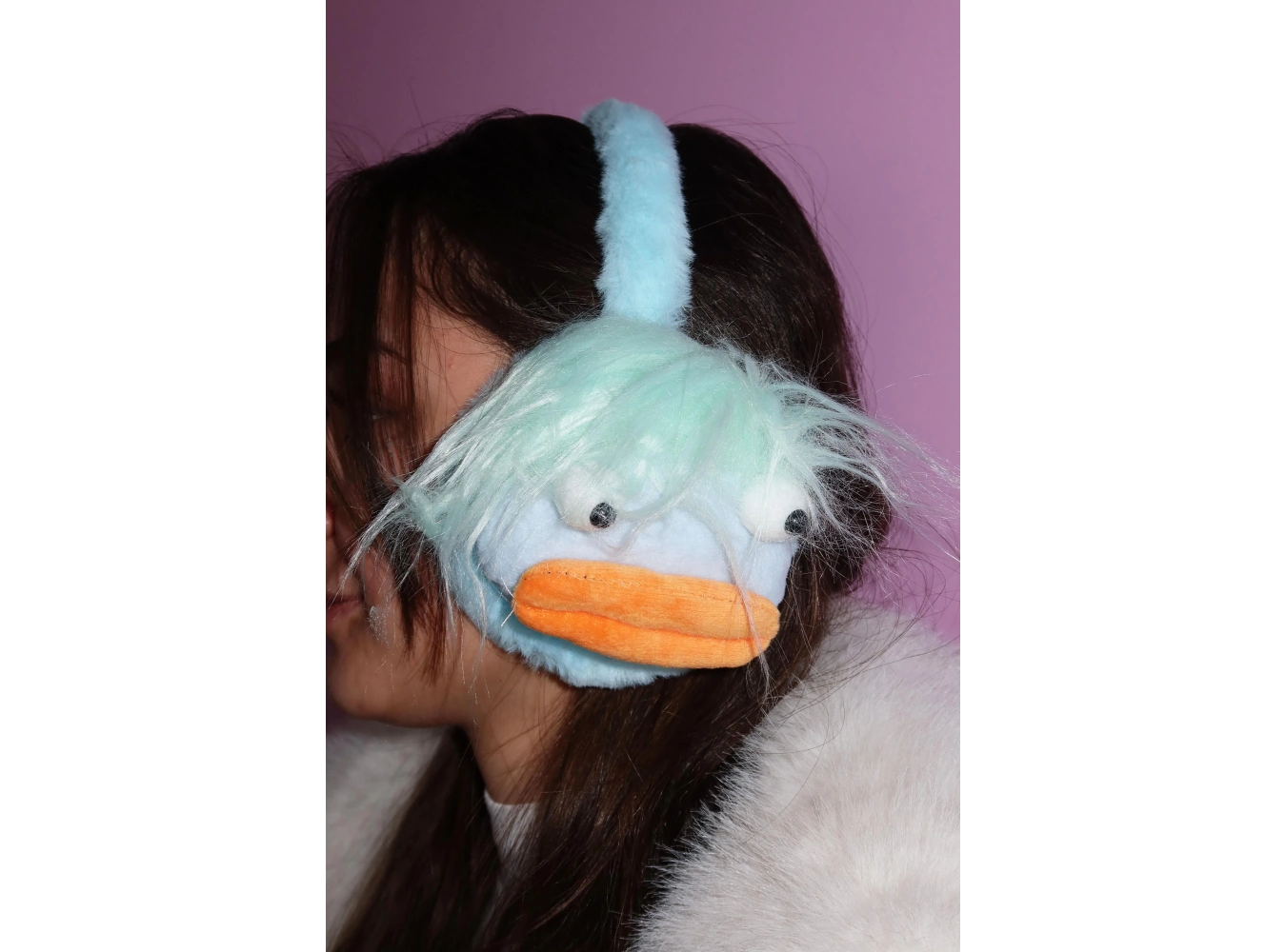 Mavi Renk Canavar Figürlü Peluş Kulaklık