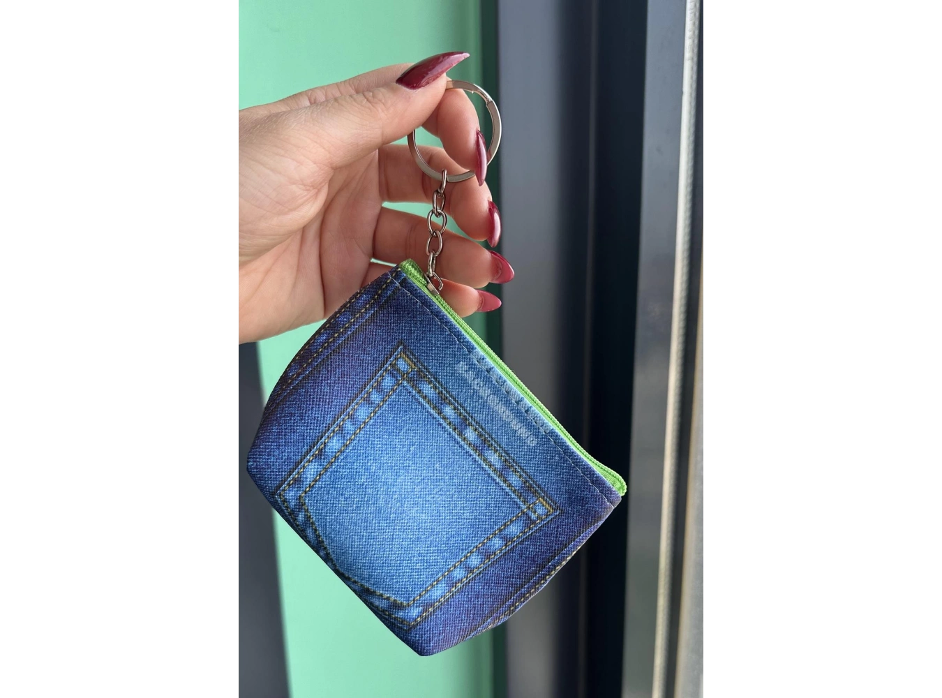 Mavi Renk Cep Figürlü Cüzdan Anahtarlık